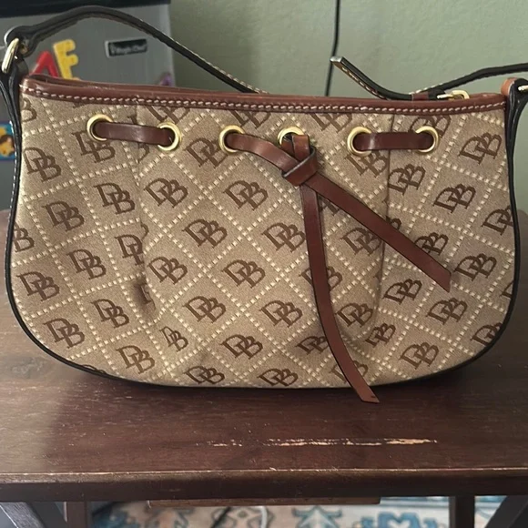 Dooney & Bourke Tan Monogram Shoulder Bag - Picture 1 of 3